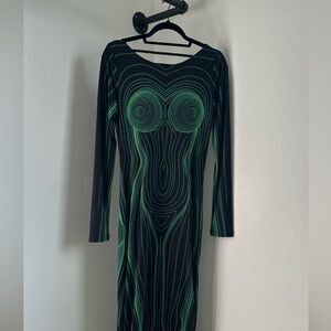 The kript black and green bodycon dress